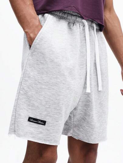 SUMWON Men's Heathered Jersey Drawstring Casual Shorts With Side Pockets For Summer Everyday Wear