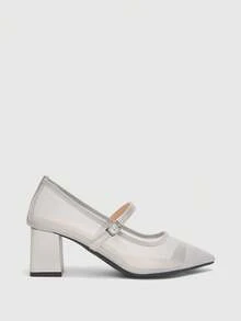 CUCCOO BIZCHIC Women Pointed Toe Fashion Daily Commute High Heels For Christmas Spring Shoes - Silver - View 2