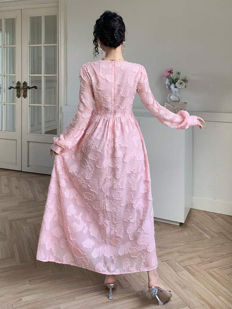 Vestido largo con cuello en V y estampado floral elegante para mujer, ideal para primavera/verano, vestido de invitada de boda