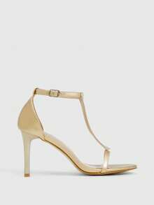 CUCCOO SZL Women's Rhinestone Buckle Design Fashion High Heel Sandals For Party Occasions Spring Shoes - Gold - View 8