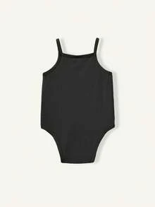 Cozy Pixies 3pcs/Set Baby Girls' Soft Solid Color Knit Camisole Romper Set - Multicolor - View 2