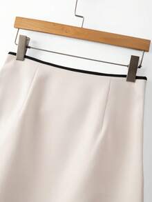 Franclia 女士休闲裹腰半身裙 - 杏色 - 查看 4