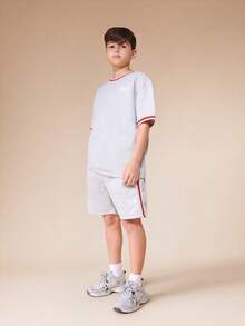 SUMWON Tween Boys T-Shirt Co-Ords - Grey - View 6