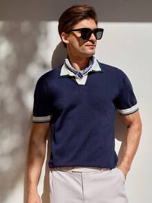 Manfinity CityGents 男士针织毛衣 - 藏蓝色 - 查看 5