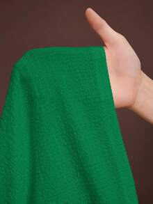 Slaydiva 2025新款春夏大码女装复古西部/热带/音乐节/夜店/公路旅行/休闲街头/城市度假/毕业典礼/优雅度假两件套 - 宽松透视纹理面料U领无袖背心搭配松紧腰裤 - 綠色 - 查看 8