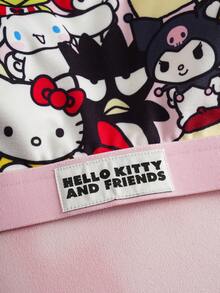 HELLO KITTY AND FRIENDS | SHEIN 女士卡通人物印花拼接文胸和内裤套装 - 粉色 - 查看 8