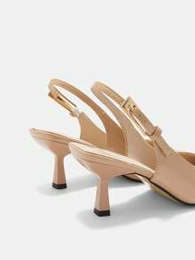 CUCCOO CURVES Women Solid Color Minimalist Pointed Toe Casual Wide Width Elegant Wedding Shoes For Christmas - Dark apricot - View 7