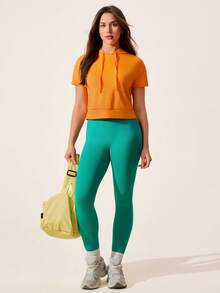 Sovereign Charm Sovereign Charm Professional Women's Sports Sweatshirt - Minimalist Casual Style With Back Cutouts & Reflective Details - Orange - View 7