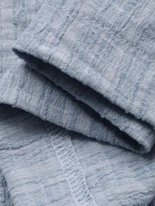 DAZY 女士弹性腰带休闲宽松裤，适合度假穿着 - 藍色 - 查看 7