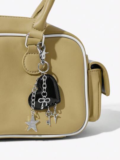 Viva Strut 1pc Acrylic Love Beaded Butterfly Lanyard, Girl Heart Bag Pendant, Gift Keychain Pendant Is For Women, And Can Be Used As A Necklace By Hanging The Neck.