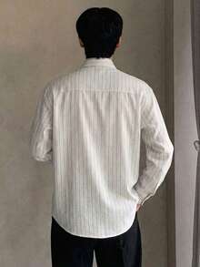 DAZY Áo sơ mi nam dài tay cài cúc, họa tiết kẻ sọc, thích hợp mặc đi làm, mùa xuân/thu. - Nhiều màu - Xem 2