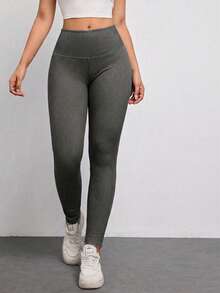 SHEIN Unity Women's High Stretch Peach Butt Lifting Skinny Jeans - Light Grey - View 6