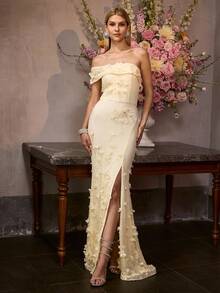 MOTF Soiréza ELEGANT 3D FLORAL DRESS, SPRING/SUMMER - Yellow - View 7