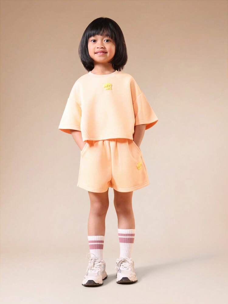 Crop T-Shirt With Matching Shorts Set