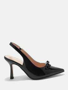 CUCCOO CURVES Plus Size Wide Fit Fashion Pointed Toe High Heel Pumps Spring Shoes Spring Break Easter For Christmas - Black Black - View 2