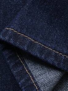 DAZY Women's Round Neck Single-Breasted Vest And Pants Casual Denim Suit - Blue - View 8