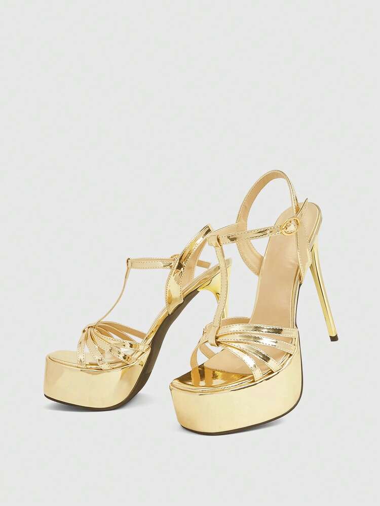 CUCCOO LuxiPop Sexy Fashion Stiletto High Heel Waterproof Platform Women's High Heel Sandals, Suitable For Halloween, Christmas, Party, Nightclub, Thick Bottom Shoes, Vacation Outfit, Travel Essential, 2000s Style