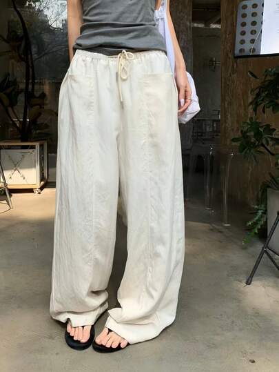 K-Vae Thin White Harem Pants