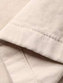 Women's Casual Loose Wide Leg Flare Jeans - Khaki - View 3