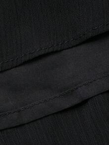 DAZY 女士波点V领无袖连衣裙，优雅修身显瘦 - 黑色 - 查看 7