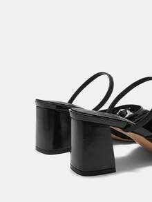 CUCCOO CURVES Women Shoes Women Pointed Black Embroidery Design Daily Versatile Fashion Wide Last High Heels - Black - View 9