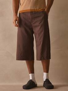 Musero Long Line Bermuda Smart Style Pinstripe Hidden Fastening Shorts Spring Summer Essentials - Multicolor - View 3