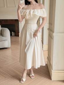 Feyla New Elegant High-Waisted A-Line Skirt, Flattering And Versatile For Daily Wear And Vacation - Apricot - View 5