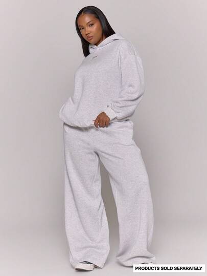 MUSERA Plus Size Straight Leg Patch Logo Tracksuit Bottom Joggers Casual Everyday Basics Cosy Vacation Spring