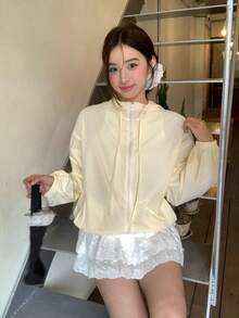 DAZY Women/Girls Korean Style Casual Hooded 2 Pieces Set - Blue - View 7