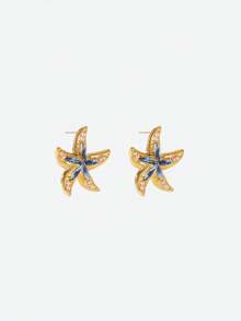 Opalesca 1 Pair European And American Fashion Ocean Series Pearl Earrings, Creative Minimalist Ocean Creature Earrings - Multicolor - View 6