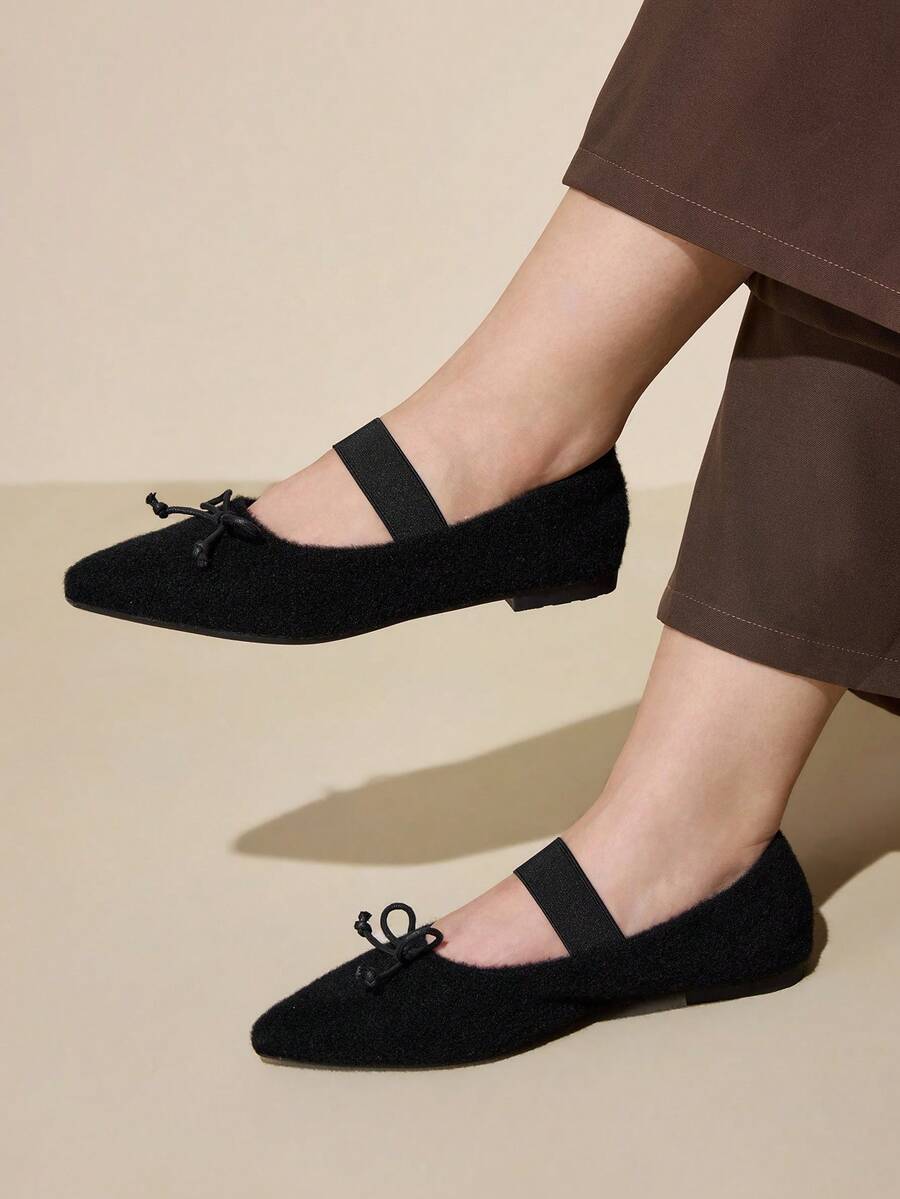 CUCCOO CURVES Women Shoes Women's Pointed Buckle Design Daily Versatile Fashion Wide Last Flat Sole Shoes - Black - View 1