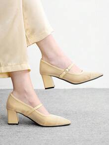 CUCCOO BIZCHIC Women Pointed Toe Fashion Daily Commute High Heels For Christmas Spring Shoes - Gold - View 4
