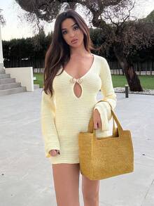 Maca Silvats VESTIDO DECORATIVO DE METAL RECORTADO - Amarillo - Ver 3