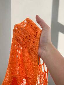 Amplova 镂空露背针织连衣裙 - 橘色 - 查看 11