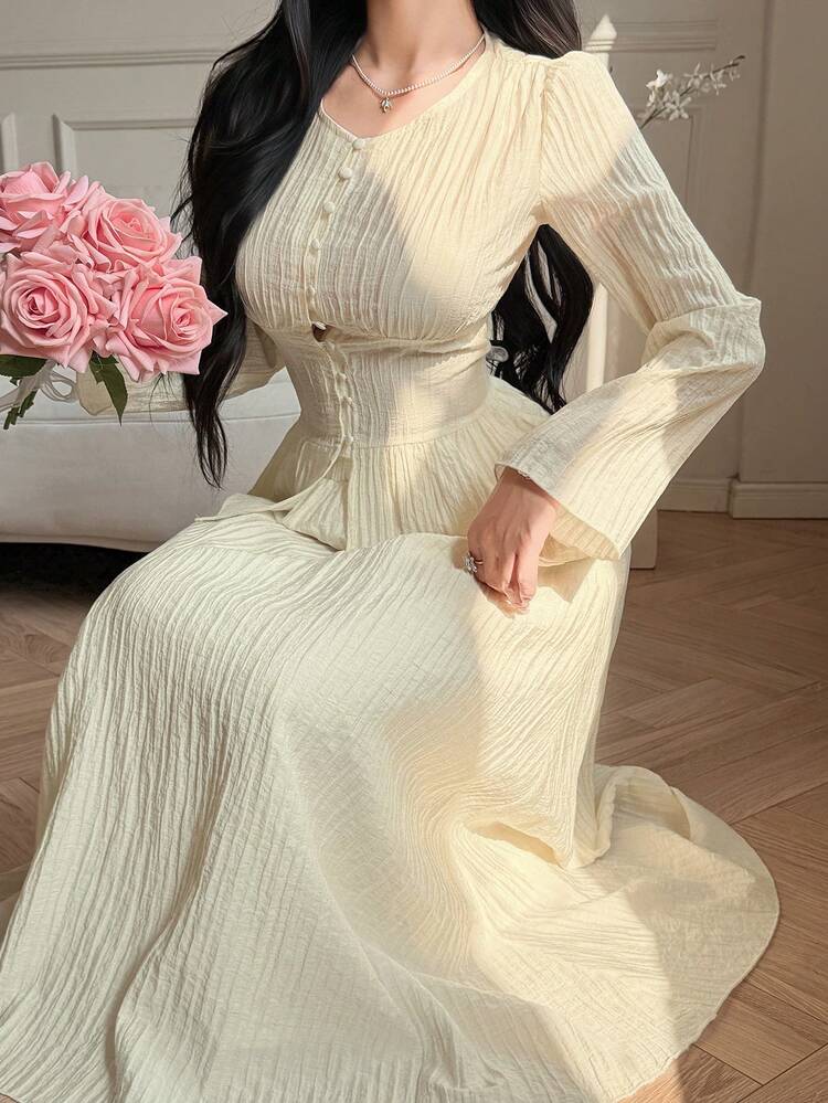 Women's Summer Vacation Round Neck Petal Sleeve Crop Top And Casual Long Skirt 2 Pieces Set