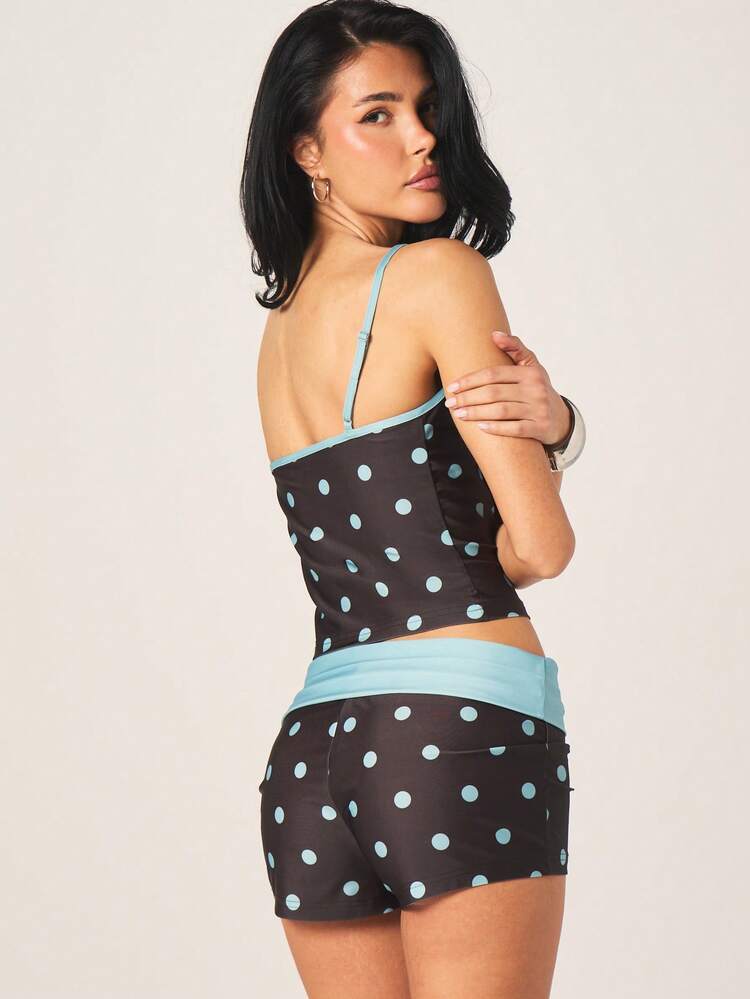 MISSGUIDED Polka Dot Contrast Trim Tank Top