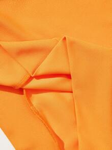 Sovereign Charm Sovereign Charm Professional Women's Sports Sweatshirt - Minimalist Casual Style With Back Cutouts & Reflective Details - Orange - View 8