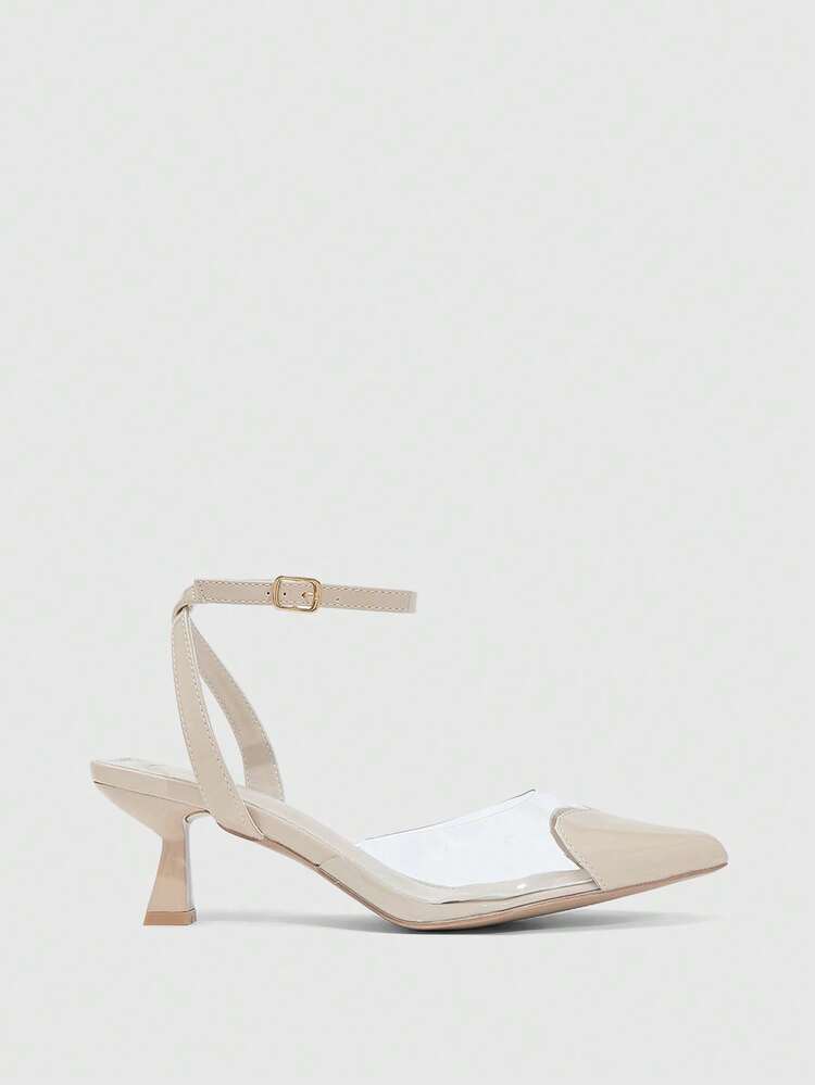 CUCCOO SZL New Fashionable Women's High Heel Pumps, Transparent Jelly Patchwork PU Leather Sexy Platform High Heel Sandals