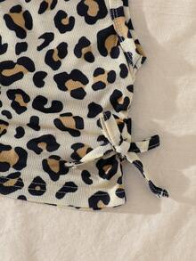 SHEIN 4pcs Baby Girl Summer Y2K Leopard Print Polka Dot Heart Pattern Tank Top Sleeveless Slim Fit Squishy Soft Texture Cami Shirts Outerwear Multi-Pack For Vacation Beach Party - Multicolor - View 4