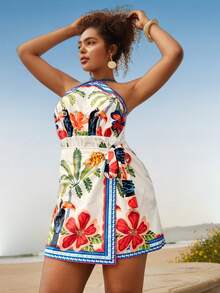 Travachic 休闲时尚印花夏季无袖女式连衣裙 热带风情连衣裙 女士沙滩吊带裙 度假连衣裙 巴西热带风情保暖度假印花，女士休闲连衣裙 - 彩色 - 查看 5