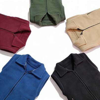 Set 3 piezas Chaleco para caballero polar con cierres laterales