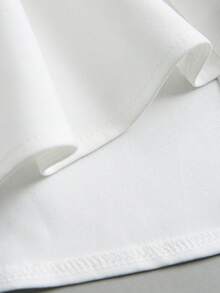 GlowEve 女士翻领V领无袖褶皱腰部A字优雅夏季连衣裙 - 白色 - 查看 5