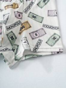 MONOPOLY X SHEIN Tween Boy 2pcs Allover Print Elastic Waist Comfortable Boxer Briefs - Black - View 6