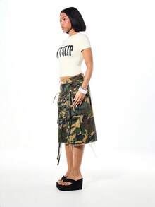 SUMWON WOMEN Áo thun nữ tay ngắn cổ tròn ôm sát in chữ đen "DON'T SLIP" (Đừng trượt chân) - Màu be - Xem 4