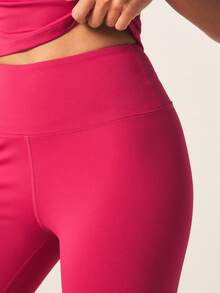 MISSGUIDED Quần legging thể thao cạp cao màu hồng đậm chất liệu co giãn, thích hợp cho nữ tập thể dục, yoga, chạy bộ và luyện tập. - Đỏ - Xem 4