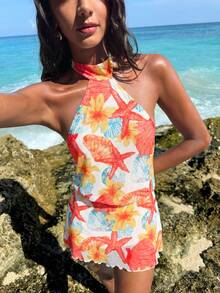 Opulessa 女士针织露背吊带迷你连衣裙 - 彩色 - 查看 1