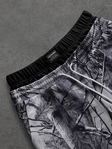 PAVTROS Men's Print Patchwork 2 In 1 T-Shirt And Pants Set - Black - View 5