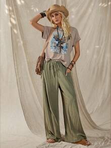 Wildy Áo thun nữ tay ngắn phong cách Boho, thích hợp cho lễ hội âm nhạc, phong cách miền Tây nước Mỹ, vintage, họa tiết bông tuyết bạc màu, thích hợp mặc hàng ngày vào mùa xuân/hè. Trang phục thường ngày, phong cách miền Tây, áo thun miền Tây, trang phục Boho cho nữ, phong cách Boho Chic cho nữ. - Lạc đà - Xem 4