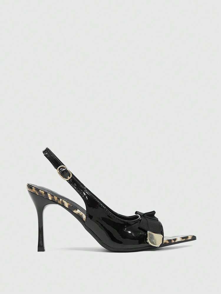 CUCCOO SZL Women's Fashion Pointed Toe Patent Leather Party Slip-On High Heel Sandals