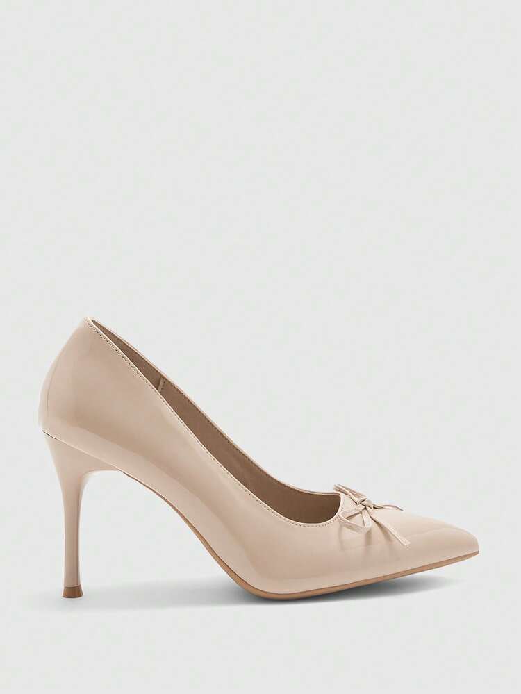 CUCCOO BIZCHIC Women Shoes New Pointed Stiletto Apricot French Bow Commuting Simple Daily Take To Work Shopping Women's High Heels Shoes Women's Shoes